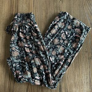 SO Black Floral Wide Leg Pants